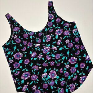 MARISSA! NEON MOODY GRUNGE FLORAL TANK TOP // ☔️